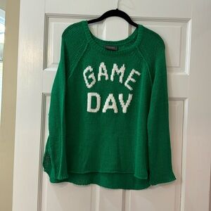 Game Day - green and white sweater